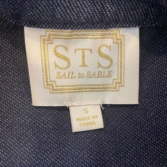 STS Sail to Sable Stretch Blue Denim shift Dress Size Small - Picture 5 of 6